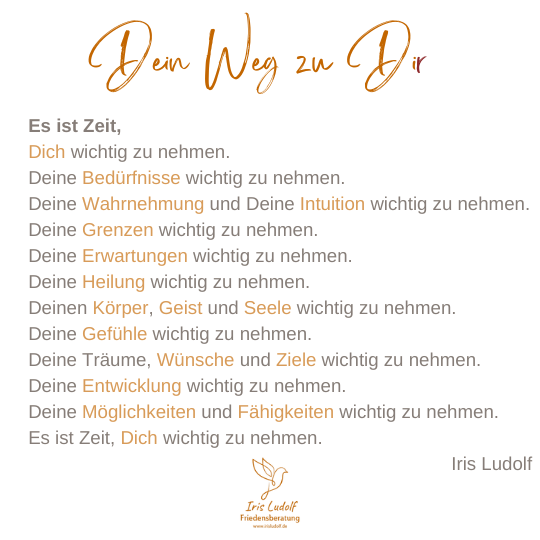 Dein Weg zu Dir | Langzeitbegleitung | Iris Ludolf | Friedensberatung
