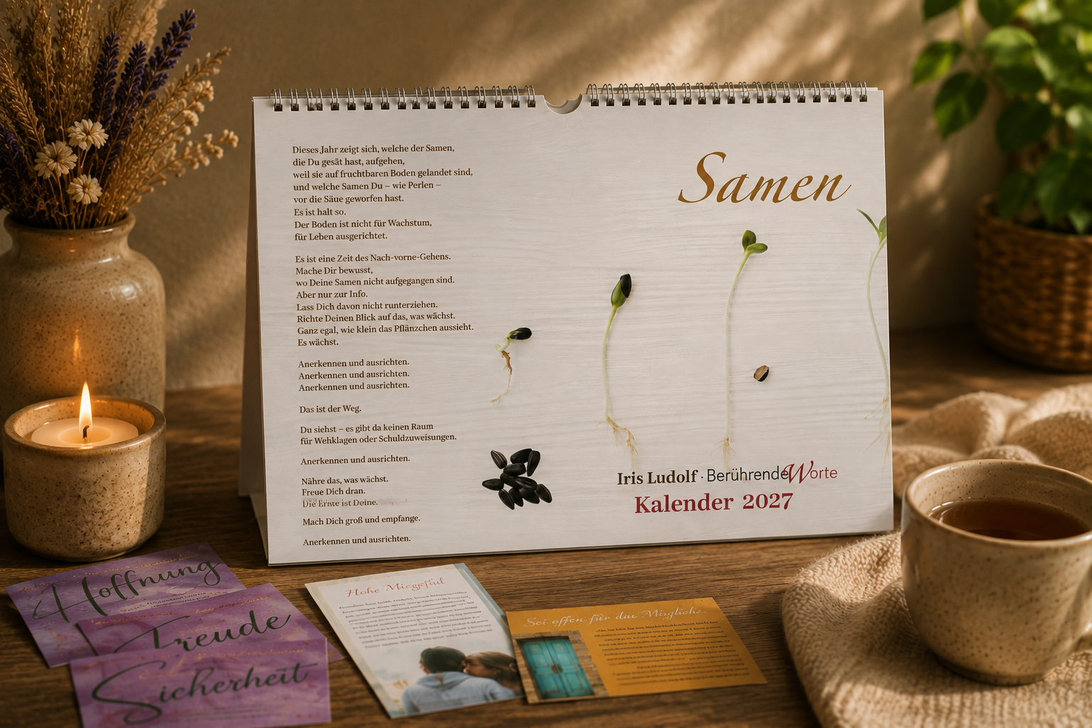 Kalender und Postkarten