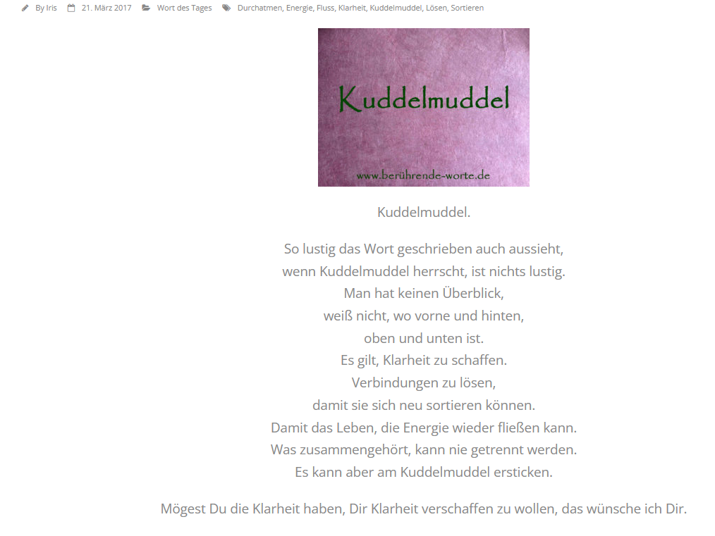 Wort des Tages: Kuddelmuddel
