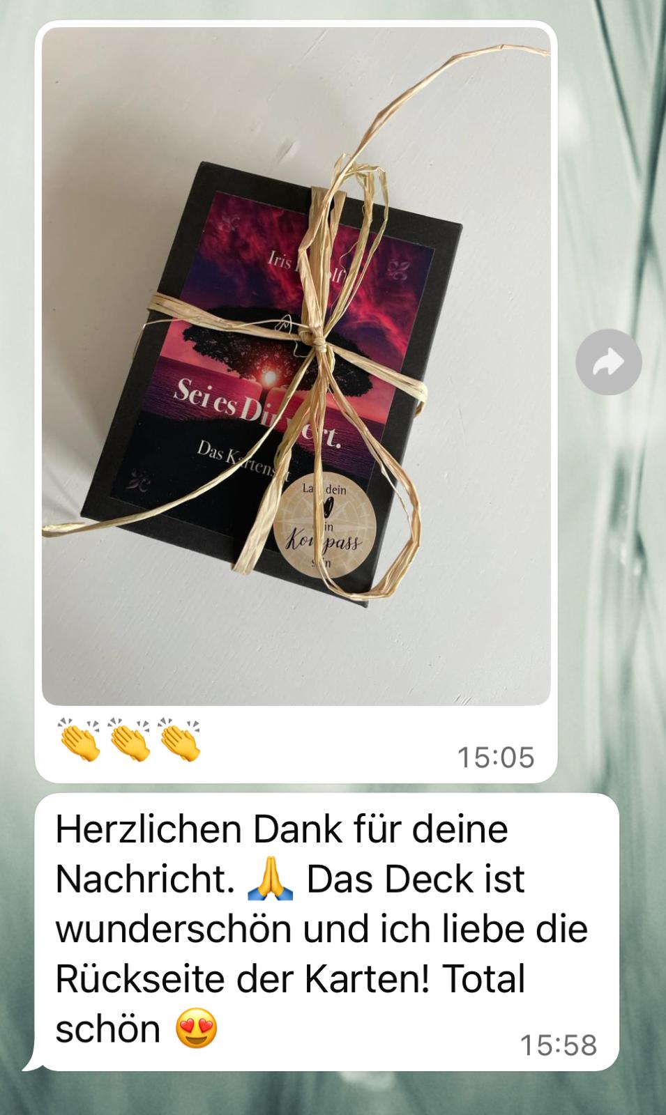 Rückmeldung mit Bild des Kartensets