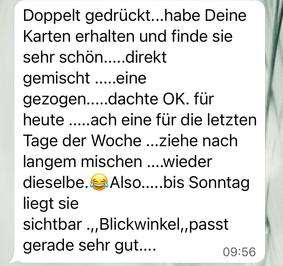 Rückmeldung zum Kartendeck Mein Weg zu mir